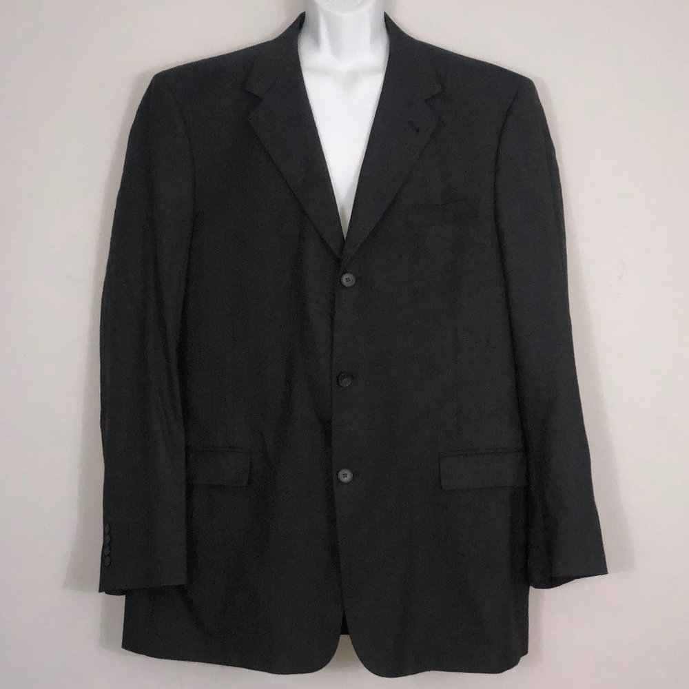 Kenneth Cole Blazer Mens 46XL Gray Wool 3 Button Single Breast Ventless Lined